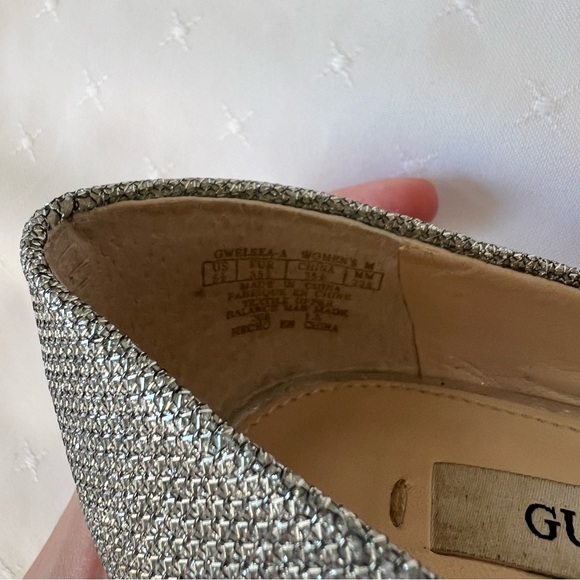 Guess Silver Sparkly Platform Heels, Size 5 1/2 - Picture 7 of 7